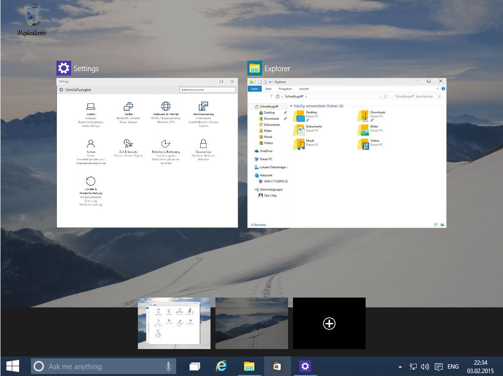 Windows 10: Übersicht öffnen