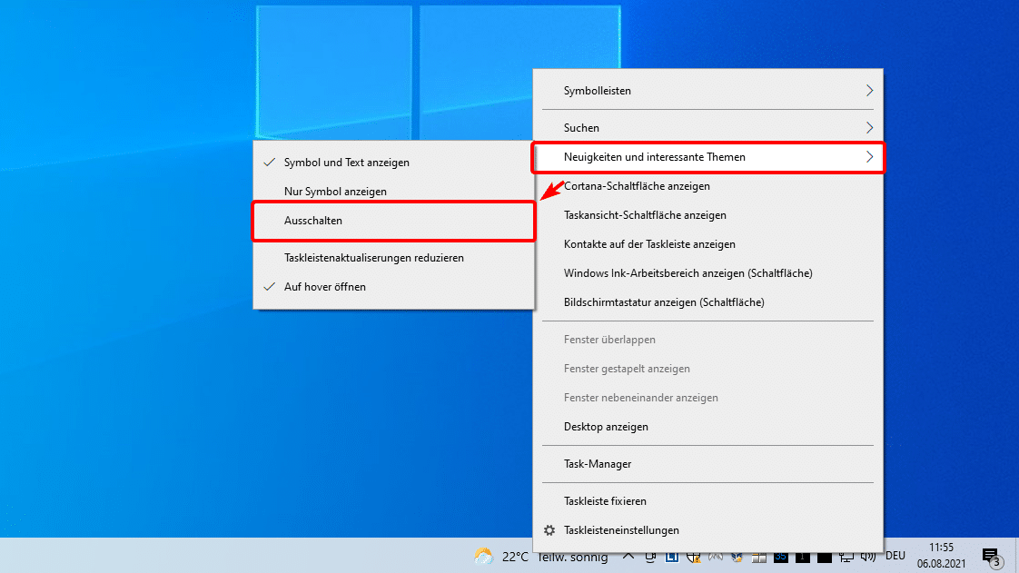 Sie können das Wetter Widget in Windows 10 deaktivieren.