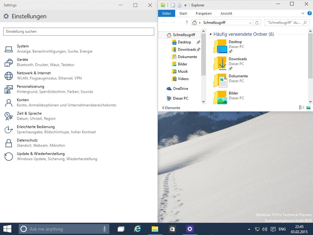Windows 10: Fenster anordnen
