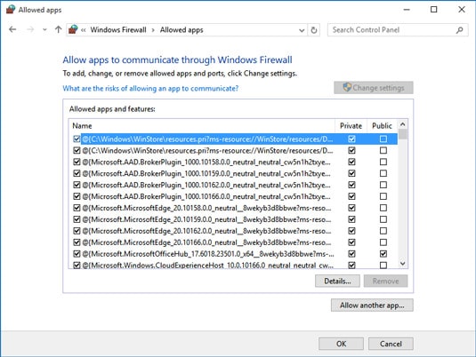 activate windows firewall exceptions