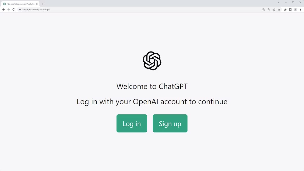 Before logging in to ChatGPT you need to create a free account.